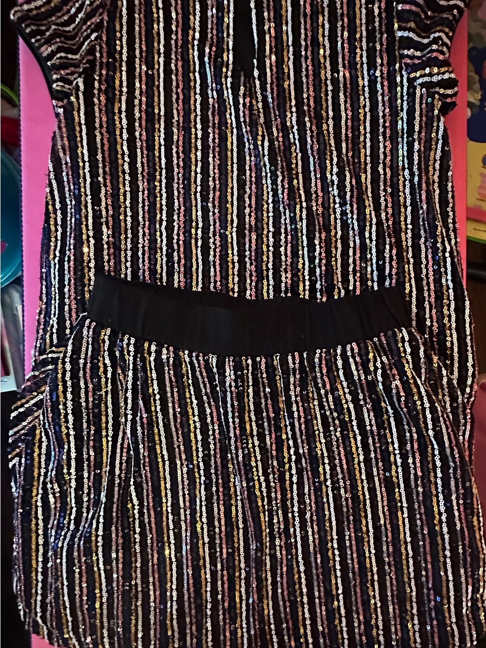 art class Black Sequin-Stripe Jumpsuit